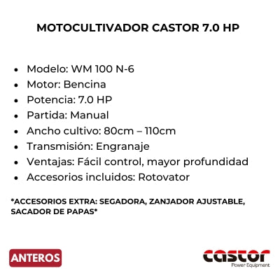 Motocultivador Castor 7.0 HP Gasolina