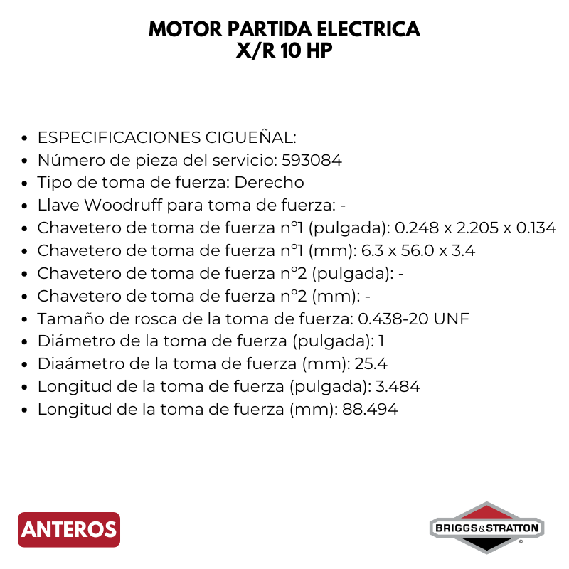Motor B&S Partida Electrica X/R 10HP