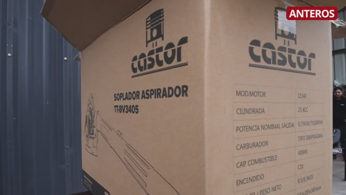 Sopladora Castor BV 3405 3 en 1 (Soplador, Aspirador y Trituradora de Hojas)